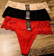 Majtki Damskie komplet 3sztuki Plus Size XL/XXL 