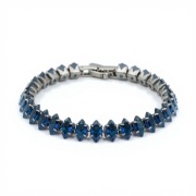 Bransoletka Tennis "Royal Blue" – Szafirowe Cyrkonie w Ciemnej Oprawie