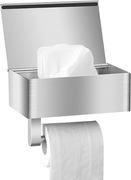 Uchwyt na papier z pojemnikiem na mokre chusteczki srebrny Nowe 671