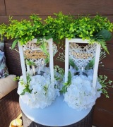 Stroik w lampionie na grób kompozycja kwiatowa 