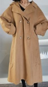 ZARA EXCLUSIVE WEŁNIANY PŁASZCZ CAMEL BEŻ WEŁNA 40 42 XL WOOL WIOSNA 2026