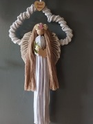 Anioł Stróż, makrama, 20 cm x 40 cm