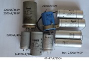 Kondensatory elektrolityczne 4700uF i 2200uF i inne = 9szt.