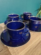 Kultowy Porcelit Kobaltowy TUŁOWICE – Złota Winorośl – PRL (5+4)