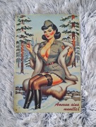 Metalowa Tabliczka Pin-Up Girl Finlandia Vintage Plakat