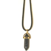 Czarny naszyjnik z rzemykiem