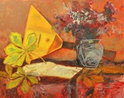 Martwa natura z liśćmi kasztanowca 1200 zł Kazimierz Wilk