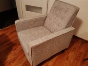 Fotel telewizyjny rozkładany szary wygodny lekki