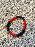 Bransoletka z kolorowych koralików 18 cm rękodzieło