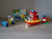 LEGO DUPLO 10591 Łódź Strażacka 10967 Motocykl policyjny