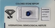 Szafir Naturalny Round 1.32 ct Blue 6.50 mm Certyfikat IGI Okrągły
