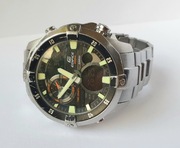 Vintage custom Casio Edifice EMA-100 moduł 5299 diver wr100 moon world time