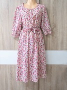 sukienka, rozm. M, bawełna, petite, kolorowa, kwiaty, taliowana