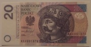20 ZŁ BOLESŁAW CHROBRY 2016 r. SERIA AX STAN 1 UNC