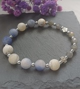 Bransoletka różaniec – sodalit i labradoryt 