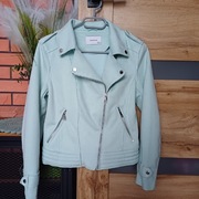 Reserved miętowa zamszowa kurtka ramoneska  r. 36 S