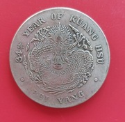 Moneta 1Dollar 34Th Year of Kuang Hsu,1908,replika