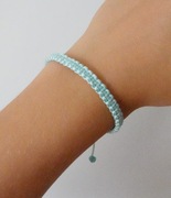 Bransoletka sznurkowa pleciona niebieska miętowa bransoletka przyjaźni 