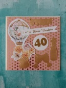 Kartka urodzinowa ręcznie wykonana z okazji 40 urodzin 