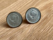 Oryginalne Spinki do mankietów z monet ZSRR 15 kopiejek (1978-1981)