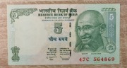 Indie 5 Rupees 2009 P-94Aa  UNC 