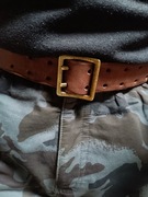 Pas wojskowy 100% naturalna skóra HAND MADE metalowe okucia 113,5 cm