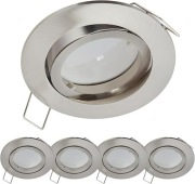 5x LED Reflektor do Zabudowy 3W Chrom, 3000k, Ciepła Biel, Ściemnialny