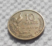 Francja IV. Republika 10 franków 1951 B Beaumont-le-Roger Kogut galijski