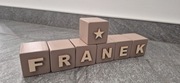 Unikalny prezent imię Franek naturalne klocki nowe