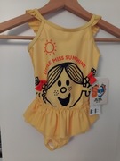 nowy little Miss Sunshine 86 żółty strój kąpielowy basen falbanka kokardki