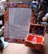 Skrzynka drewno decoupage kwiaty runa 