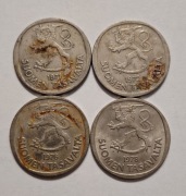 [moneta] 1 Markka Finlandia 1971-1978 Suomen Tasavalta Suomi Lew 4 monety