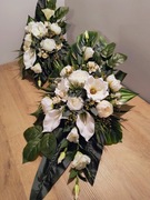 Stroik na grób, kompozycja na cmentarz, wiązanka z wazonem , zestaw.ST65K