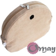 Piaskowy organizer do Obag MOON LIGHT Eko Zamsz biszkopt 2 kieszenie OMAY