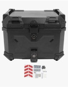 Uniwersalny kufer motocyklowy 45L – aluminiowy, wodoodporny, czarny