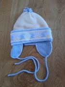 Zimowa wiązana czapka chłopięca 3-6M 