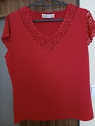 Bluzka damska , Ganglian, rękawki - motylki, kolor czerwony. rozmiar 38/40