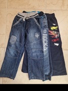 Spodnie jeansy i dresowe dla chłopca rozm 128 3 sztuki 