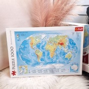 Trefl Puzzle 1000 szczegółowa Mapa fizyczna Świata 