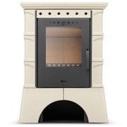 Piec kominek kaflowy wolnostojący koza ATOL 10 kW kolor cappuccino