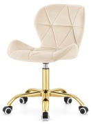 Krzesło obrotowe VASTO OFFICE VELVET CREAM GOLD