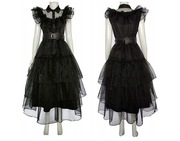 Strój WEDNESDAY + PERUKA ROZMIAR 120