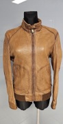 MASSIMO DUTTI KURTKA MĘSKA SKÓRZANA BRĄZ SKÓRA NATURALNA RAMONESKA M 38 BDB