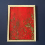 Obraz akrylowy na papierze abstrakcja czerwony 2