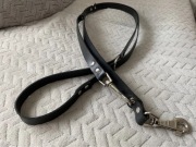 Smycz Skórzana Czarna Przedłużana 20 mm dla Psa