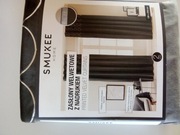 Dwie zasłony aksamitne welwetowe SMUKEE na taśmie szare 138/250cm