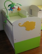 Łóżeczko dziecięce+materac 140x70 Baggi Afryka BDB