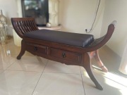 Ławka kolonialna z litego drewna palisandru indyjskiego