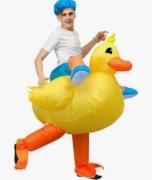 Żółta kaczka kostium dmuchany
