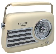 NOWE Radio SMUKEE RETRO z Bluetooth - kremowe, beżowe